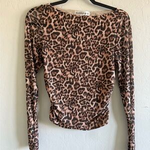 Madden Girl Animal Print Long Sleeve Bodysuit